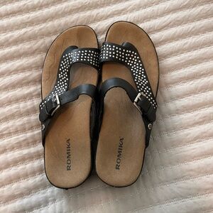 Romika black leather sandals